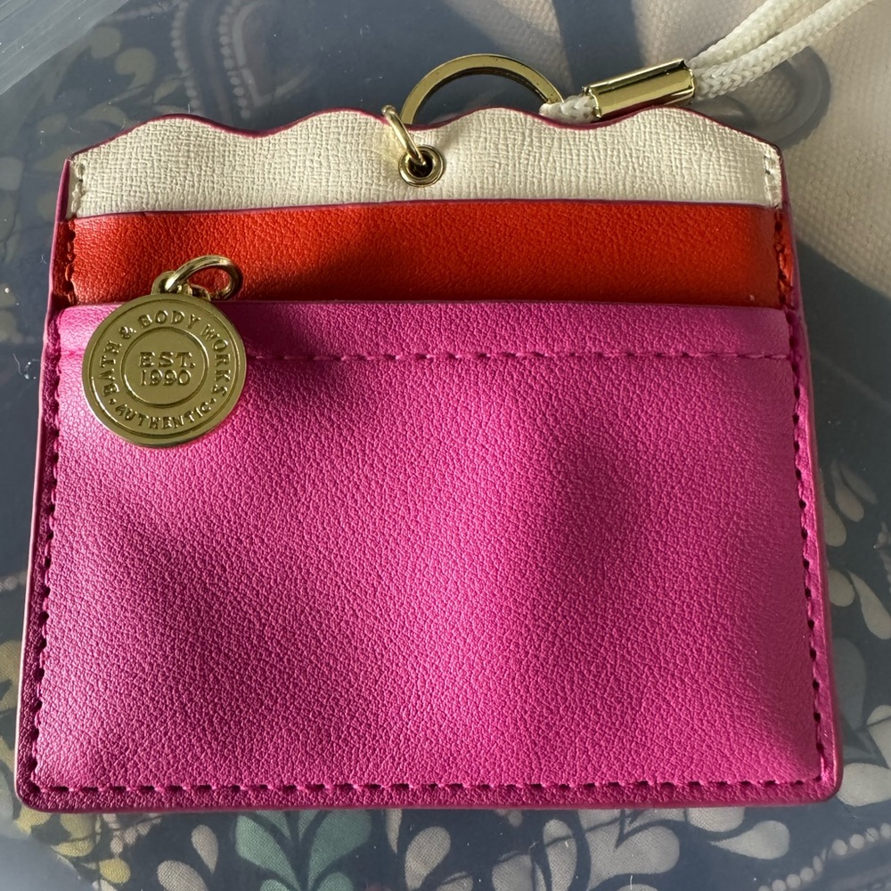Bath & Body Works Pink and Red Card Holder